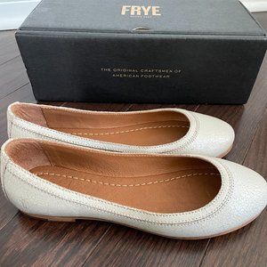Frye Carson Ballet Flat Off White Painted Suede
